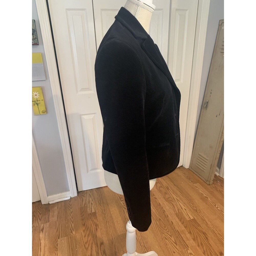 Express Design Studio Women Black Velvet Blazer Size 4 - Picture 4 of 10